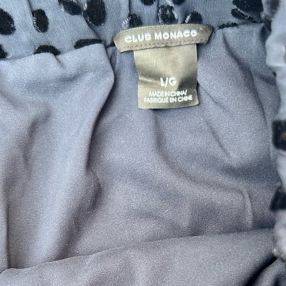 Club Monaco silk blend Polka Dot Skater Skirt navy black - Picture 5 of 6